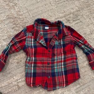 Old Navy Kids Plaid Shirt - Red, Green, and Blue